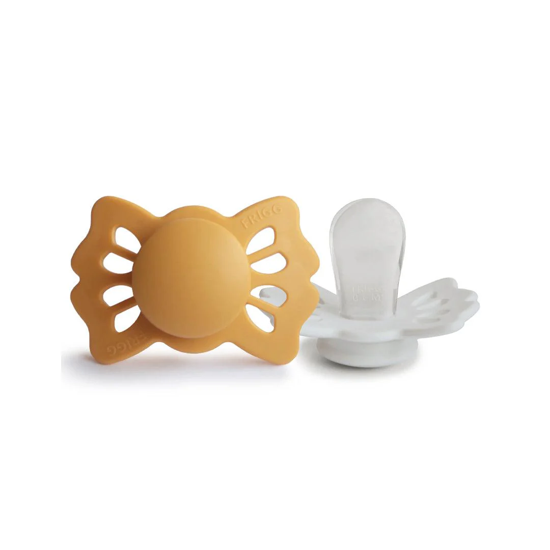 FRIGG Lucky Symmetrical Silicone Pacifier - 2 Pack - Honey Gold/Cream - Image 6