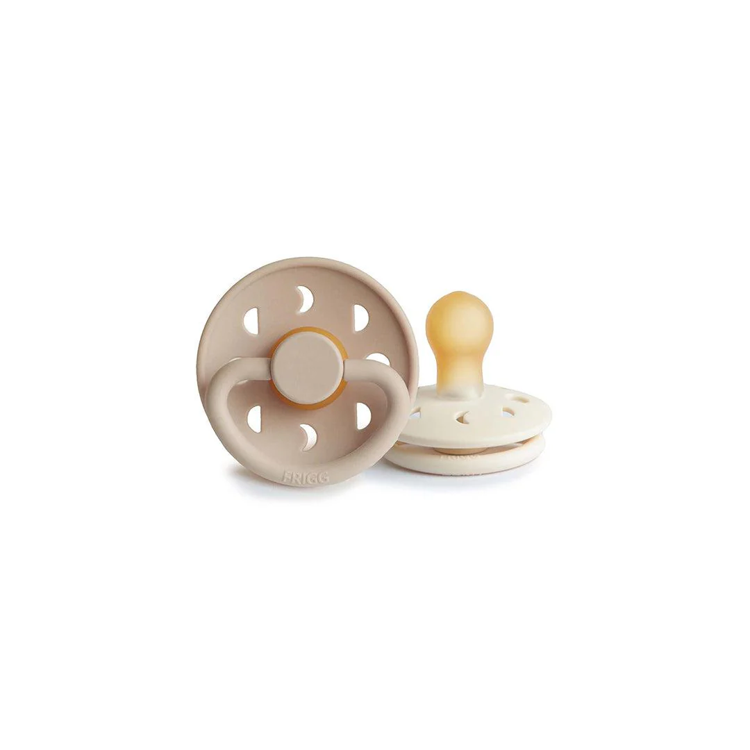 FRIGG Moon Phase Latex Pacifier - 2 Pack - Cream - Croissant - Image 6