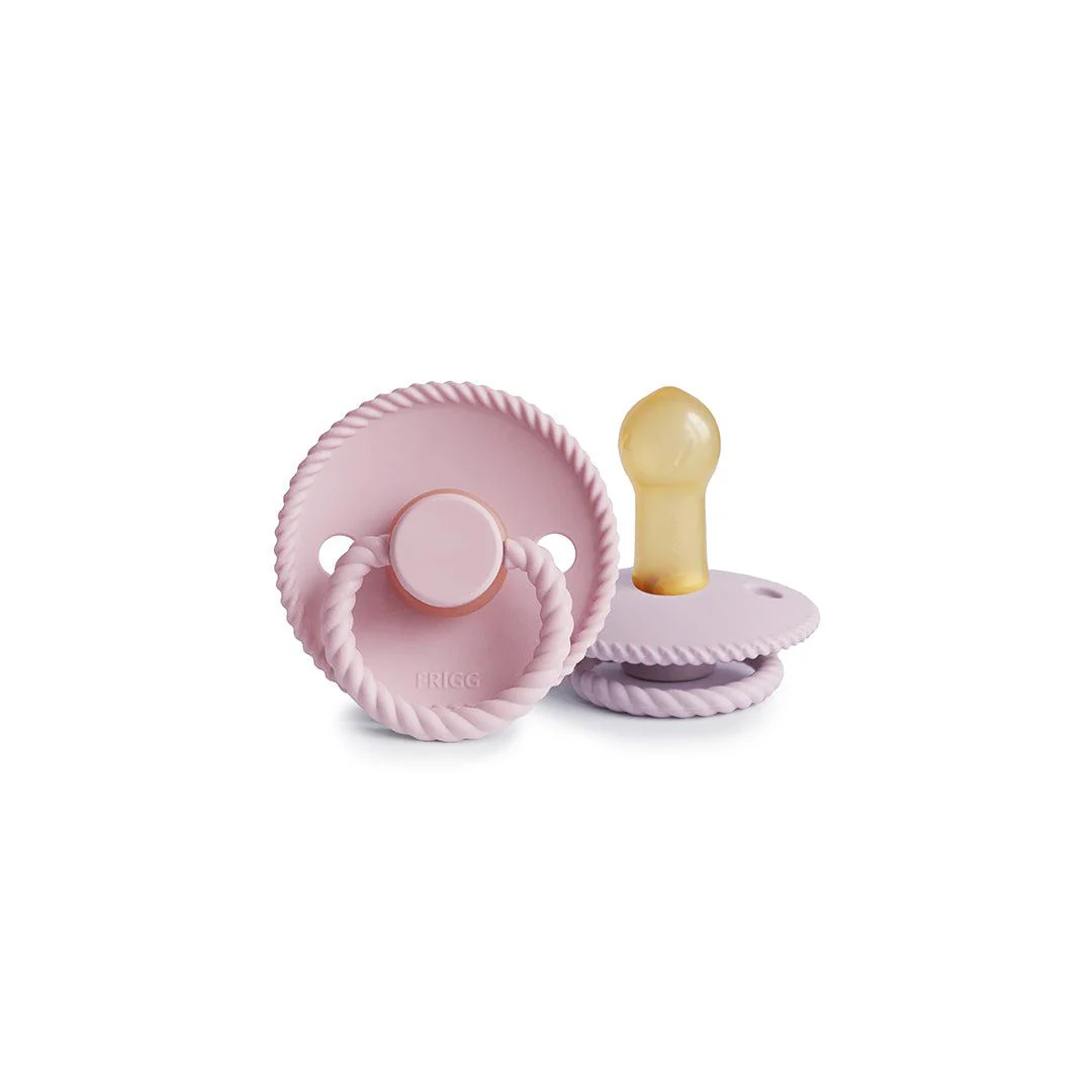 FRIGG Rope Latex Pacifier - 2 Pack - Baby Pink - Soft Lilac - Image 6