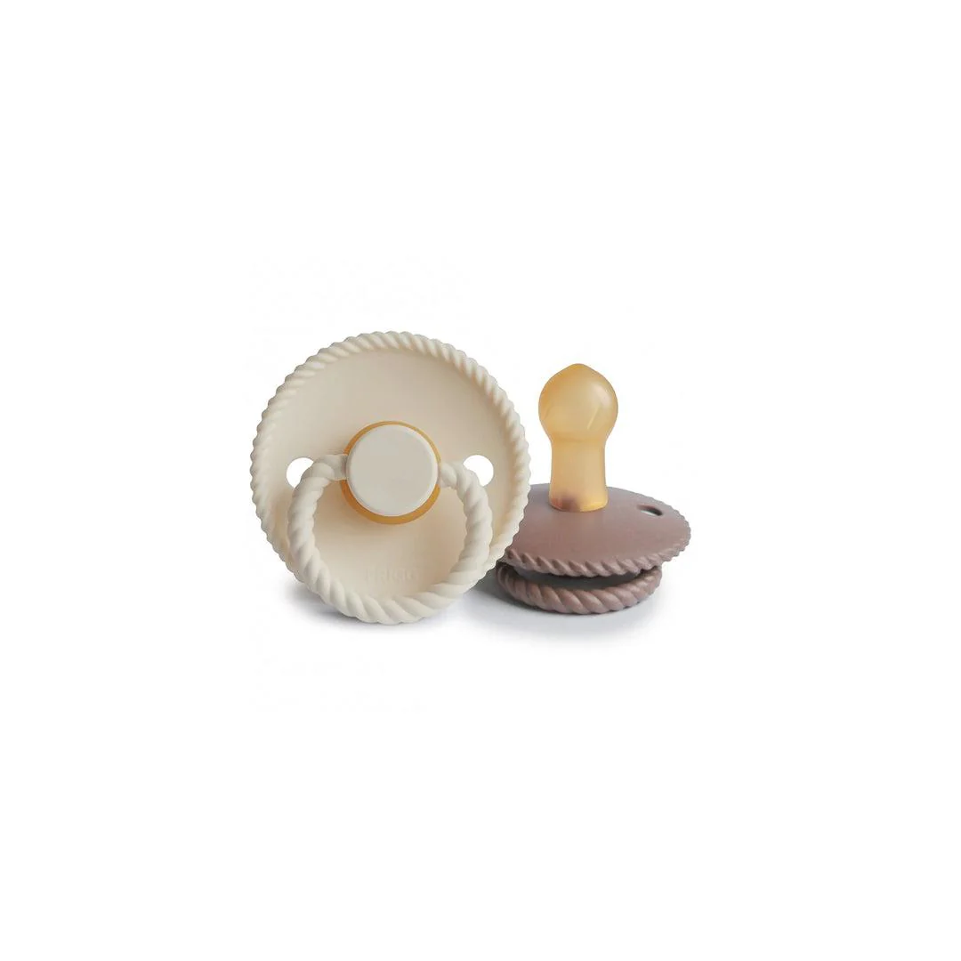 FRIGG Rope Latex Pacifier - 2 Pack - Cream - Sepia - Image 4
