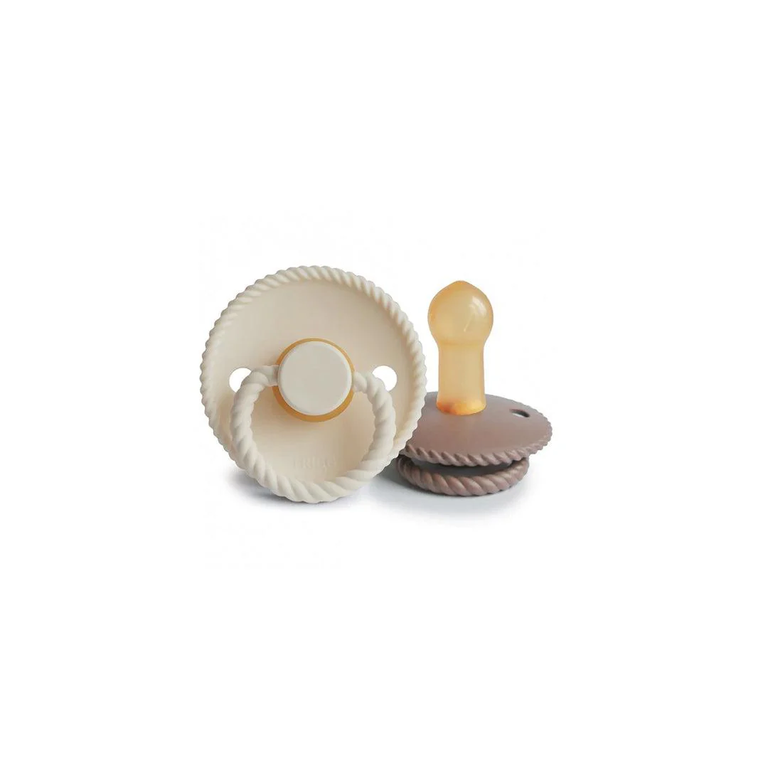 FRIGG Rope Latex Pacifier - 2 Pack - Cream - Sepia - Image 5