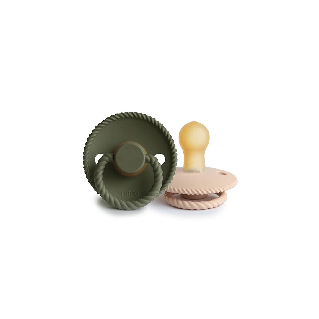 FRIGG Rope Latex Pacifier - 2 Pack - Croissant - Olive - Image 6