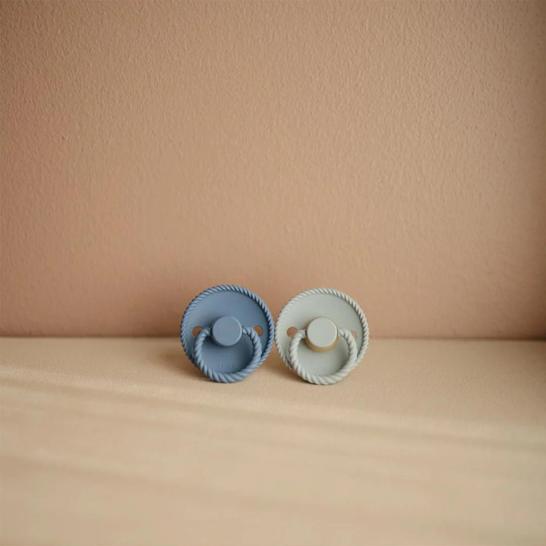 FRIGG Rope Latex Pacifier - 2 Pack - French Gray/Silver Gray - Image 2