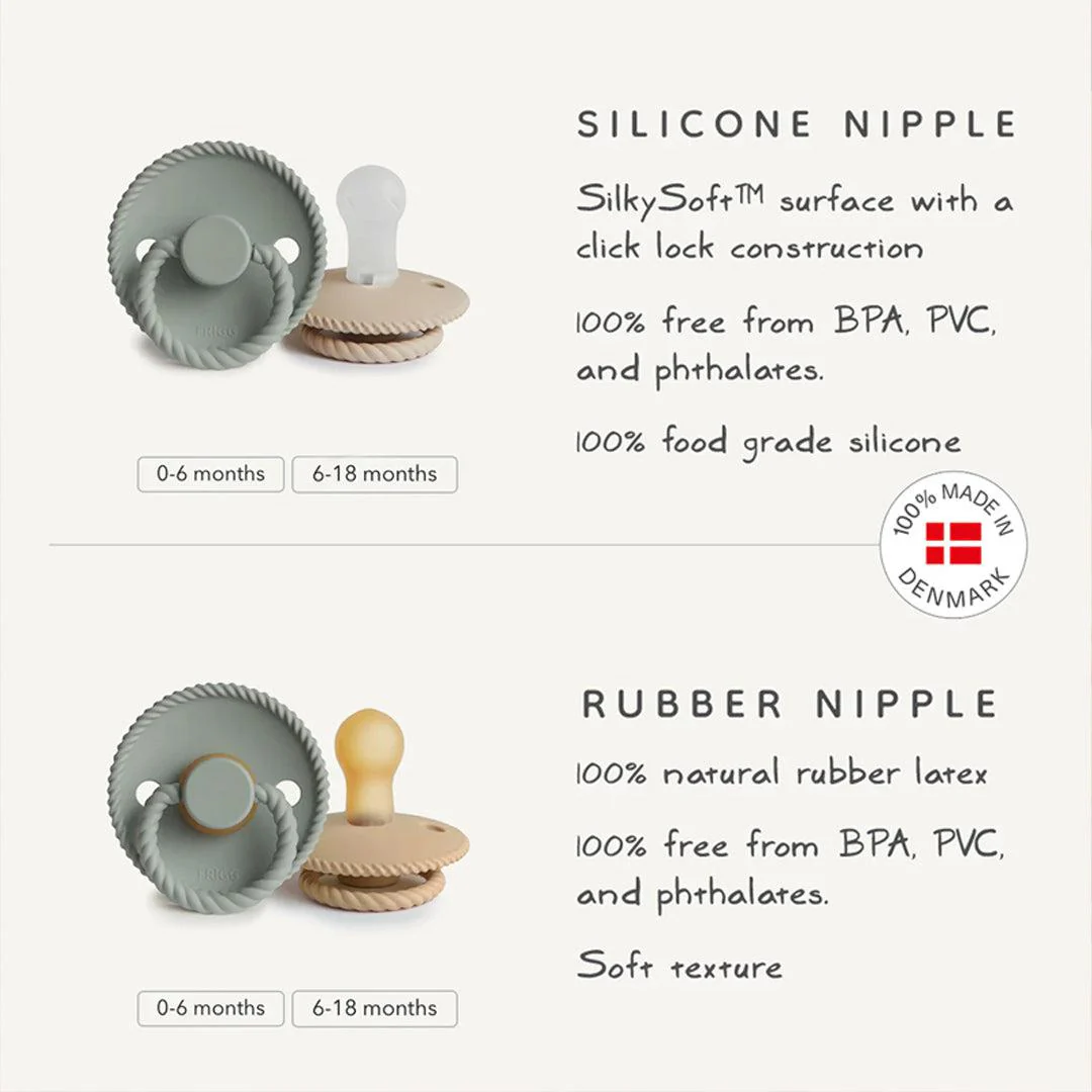 FRIGG Rope Latex Pacifier - 2 Pack - French Gray/Silver Gray - Image 5