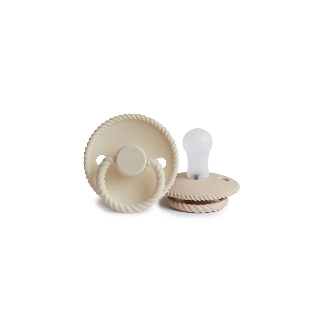 FRIGG Rope Silicone Pacifier - 2 Pack - Cream - Croissant - Image 5