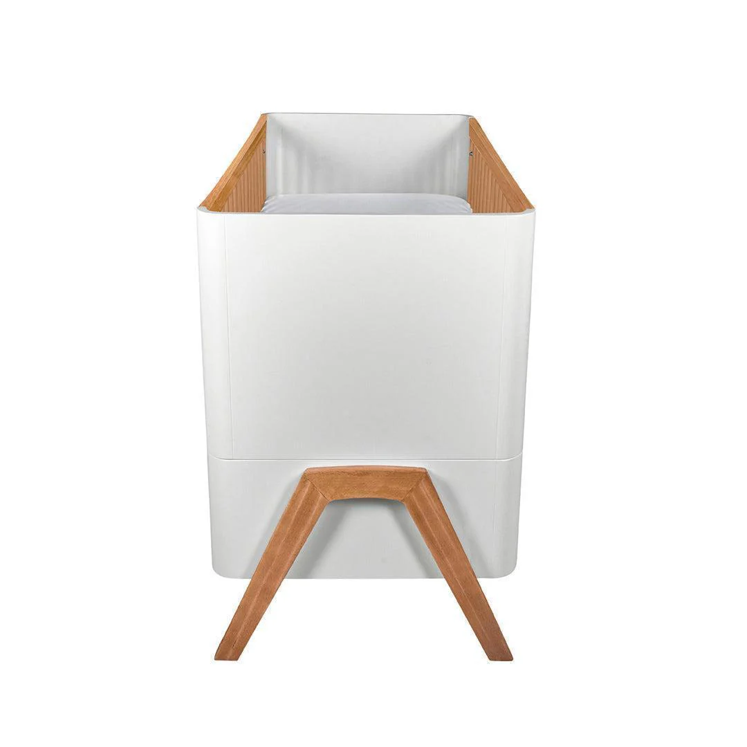 Gaia Baby Hera Cot Bed 'Studio Edit' - White / Oak - Image 11