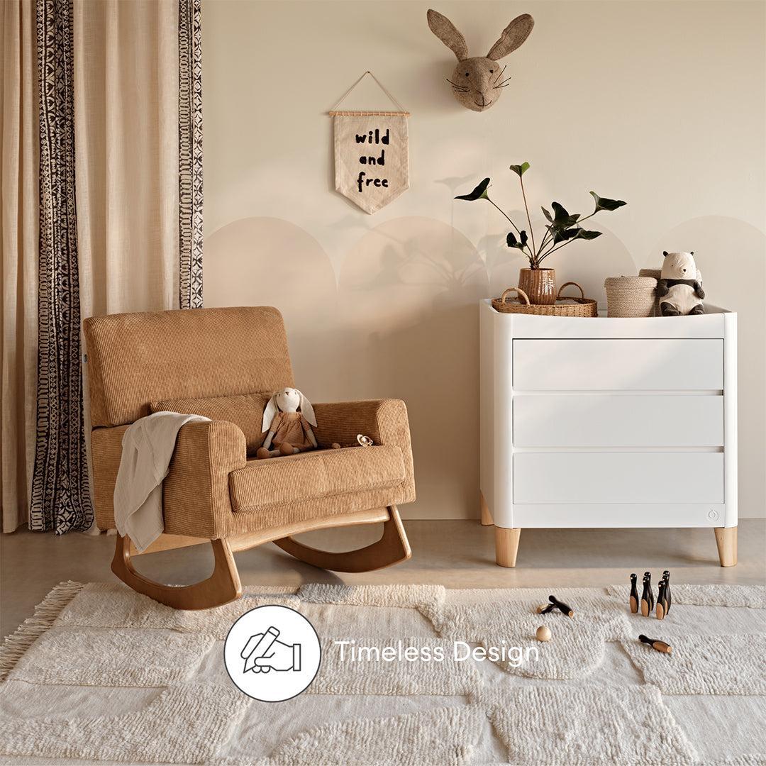 Gaia Baby Serena Rocking & Feeding Chair - Caramel Corduroy - Image 3