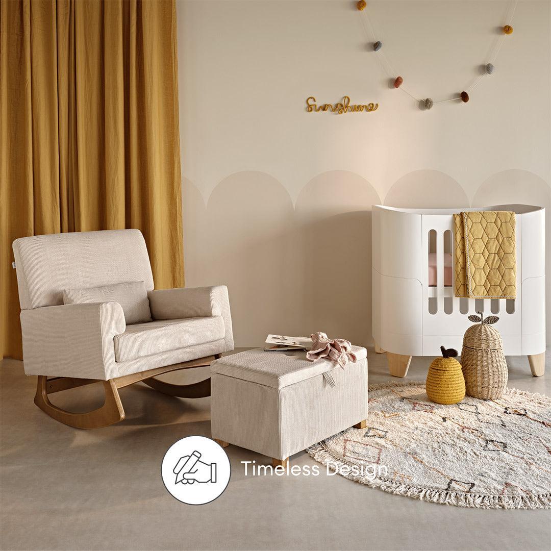 Gaia Baby Serena Rocking & Feeding Chair - Ecru Corduroy - Image 3