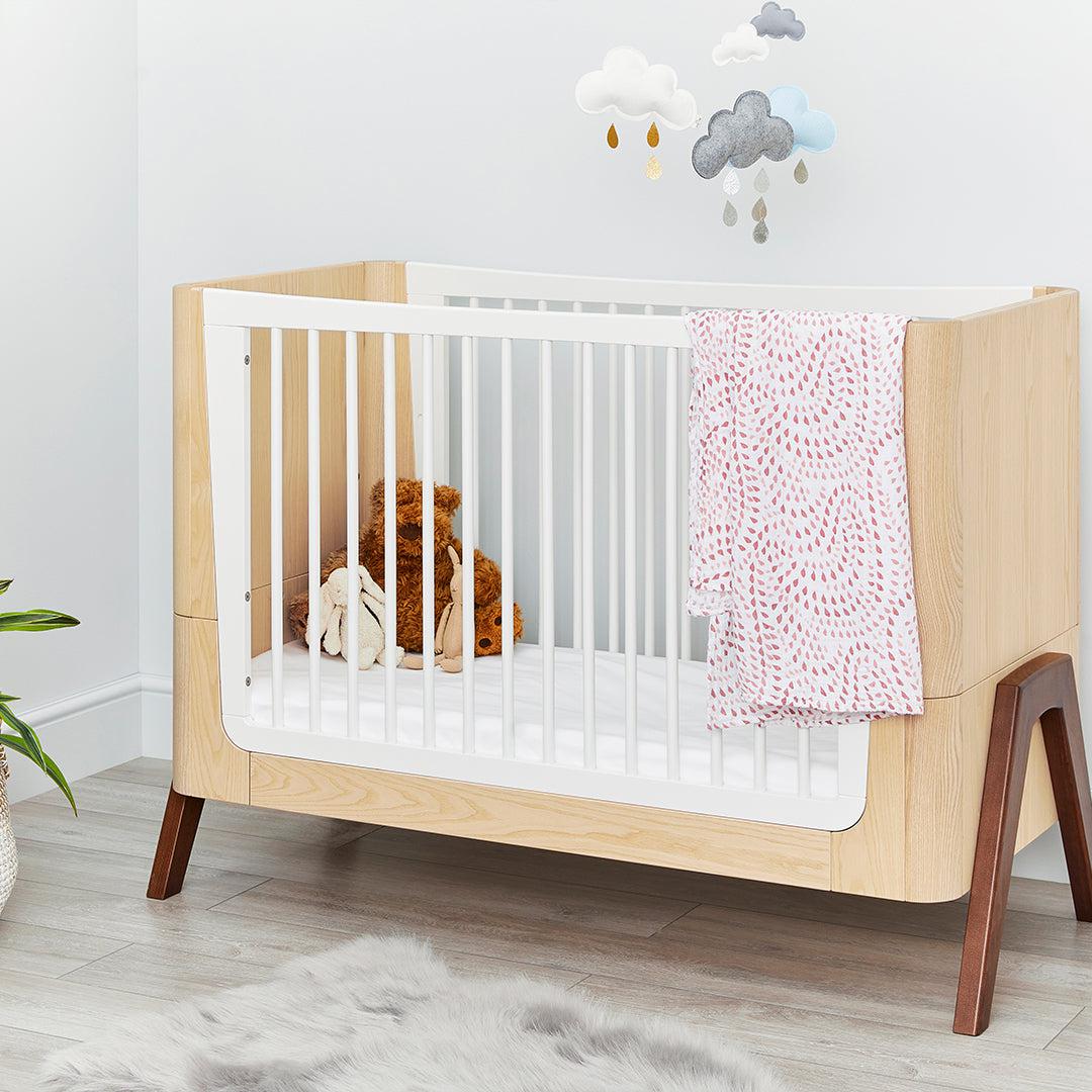 Gaia Baby Hera Cot Bed + Dresser Two Piece Bundle - Natural + Walnut - Image 5