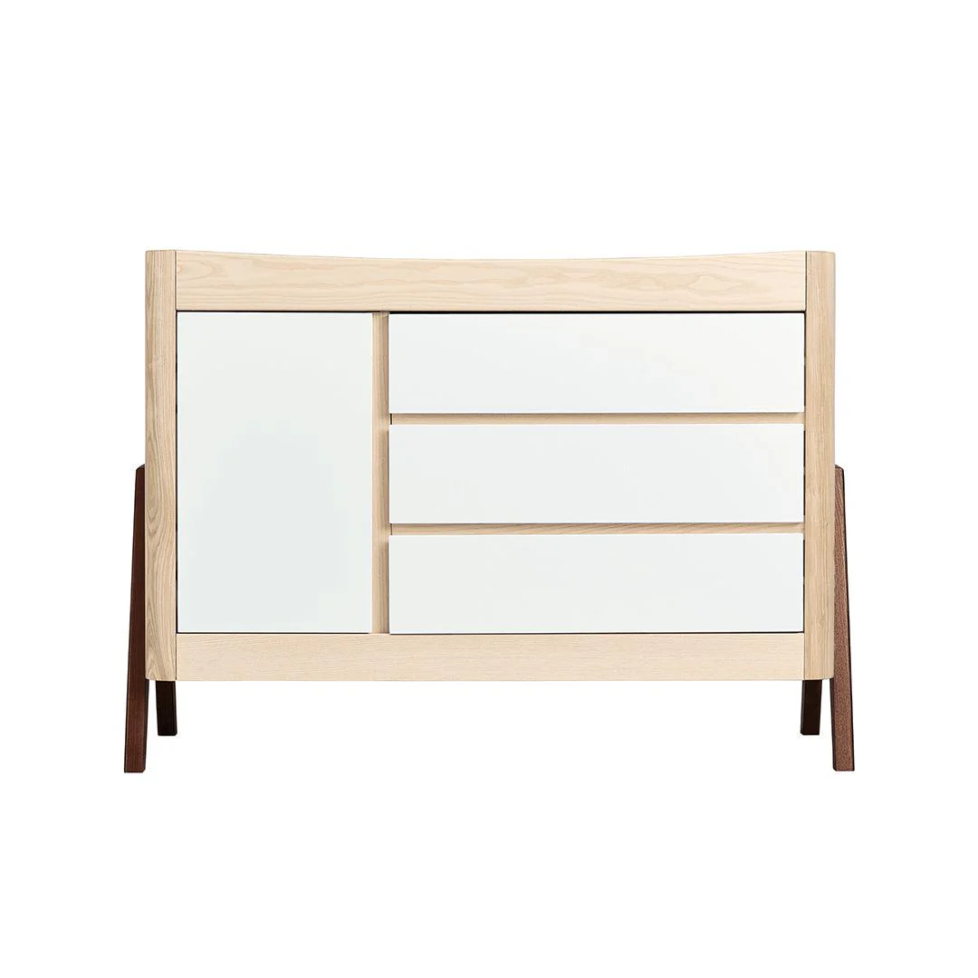 Gaia Baby Hera Cot Bed + Dresser + Wardrobe Three Piece Bundle - Natural + Walnut - Image 12
