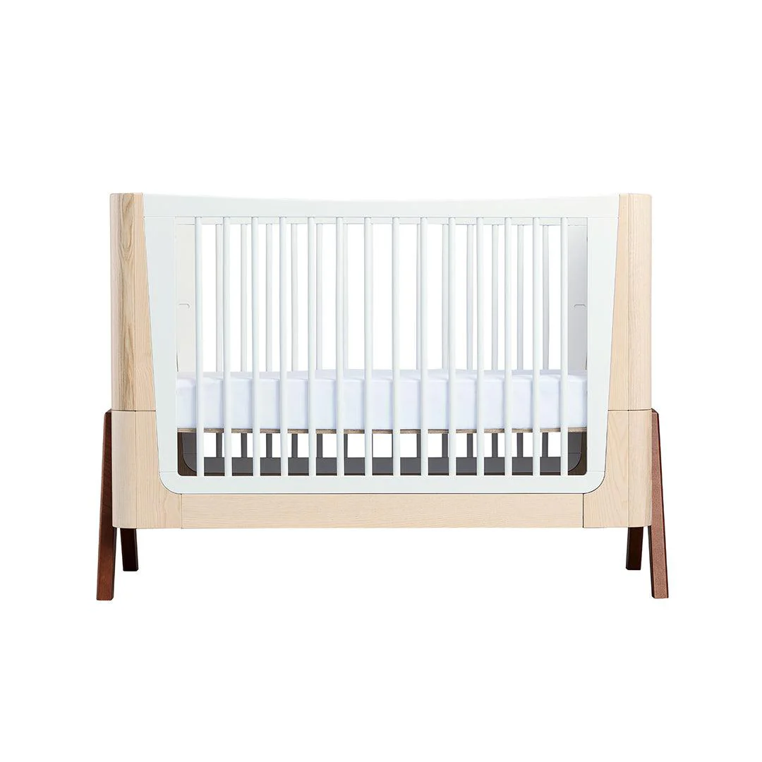 Gaia Baby Hera Cot Bed + Dresser + Wardrobe Three Piece Bundle - Natural + Walnut - Image 6