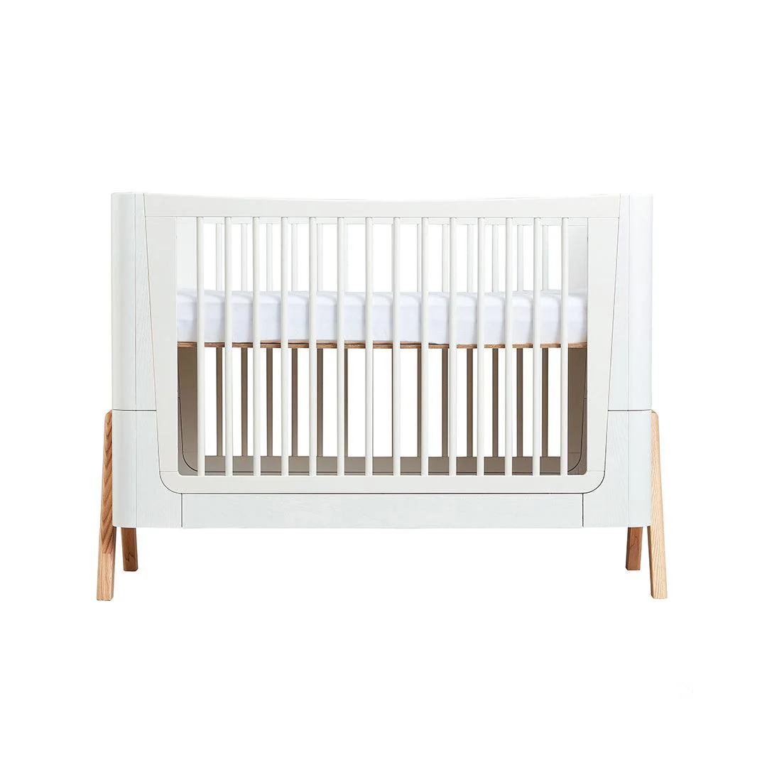 Gaia Baby Hera Cot Bed + Dresser + Wardrobe Three Piece Bundle - Scandi-White + Natural - Image 12