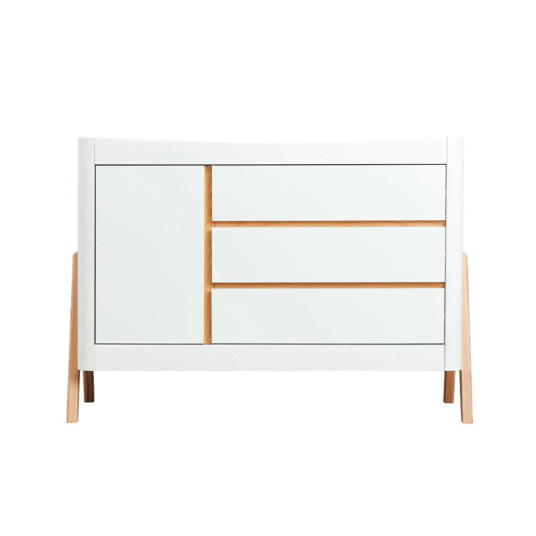 Gaia Baby Hera Cot Bed + Dresser + Wardrobe Three Piece Bundle - Scandi-White + Natural - Image 18
