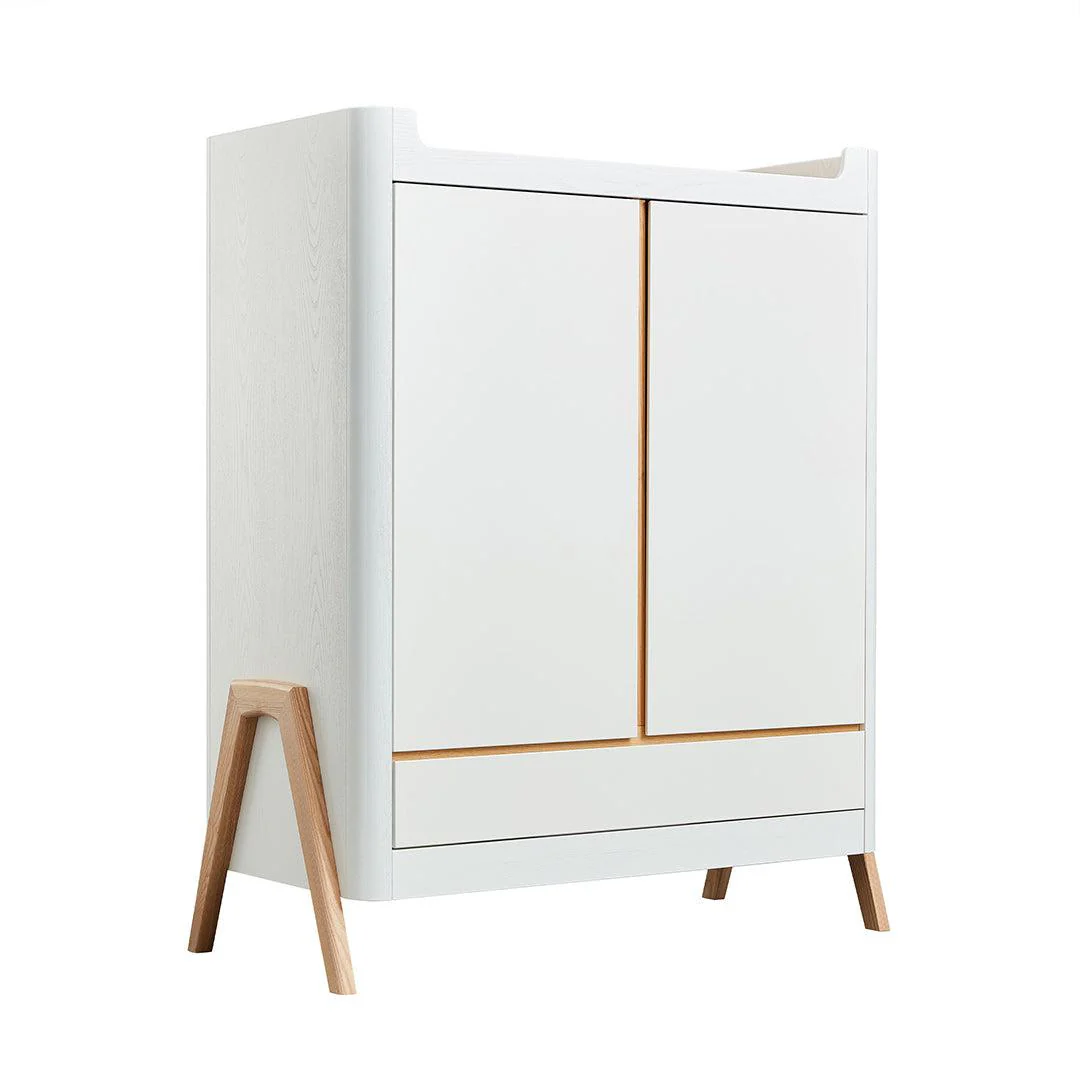 Gaia Baby Hera Cot Bed + Dresser + Wardrobe Three Piece Bundle - Scandi-White + Natural - Image 23