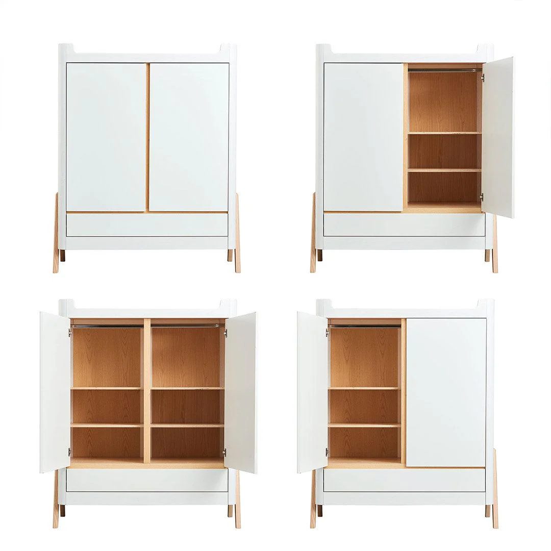 Gaia Baby Hera Cot Bed + Dresser + Wardrobe Three Piece Bundle - Scandi-White + Natural - Image 27