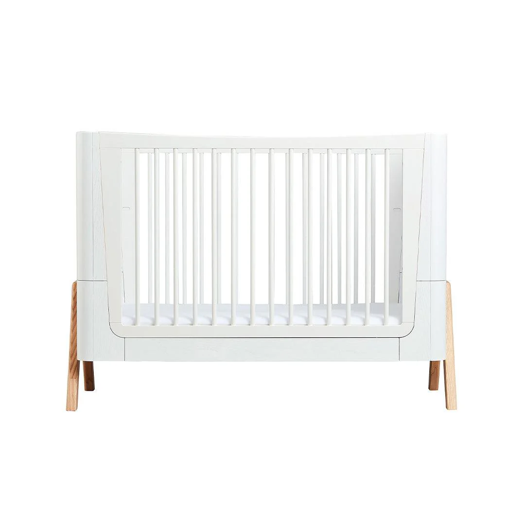 Gaia Baby Hera Cot Bed + Dresser + Wardrobe Three Piece Bundle - Scandi-White + Natural - Image 9