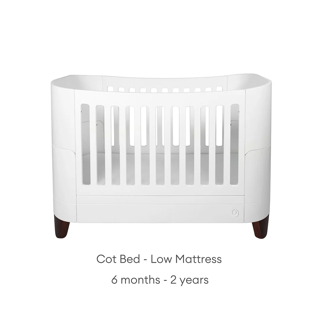 Gaia Baby Serena Cot Bed + Bedside Crib - Includes Bedside mattress - White / Walnut - Image 6