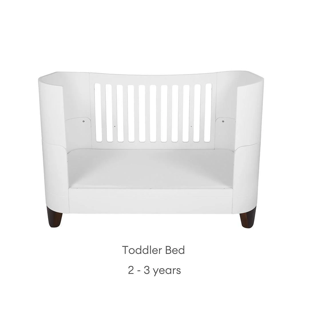 Gaia Baby Serena Cot Bed + Bedside Crib - Includes Bedside mattress - White / Walnut - Image 7