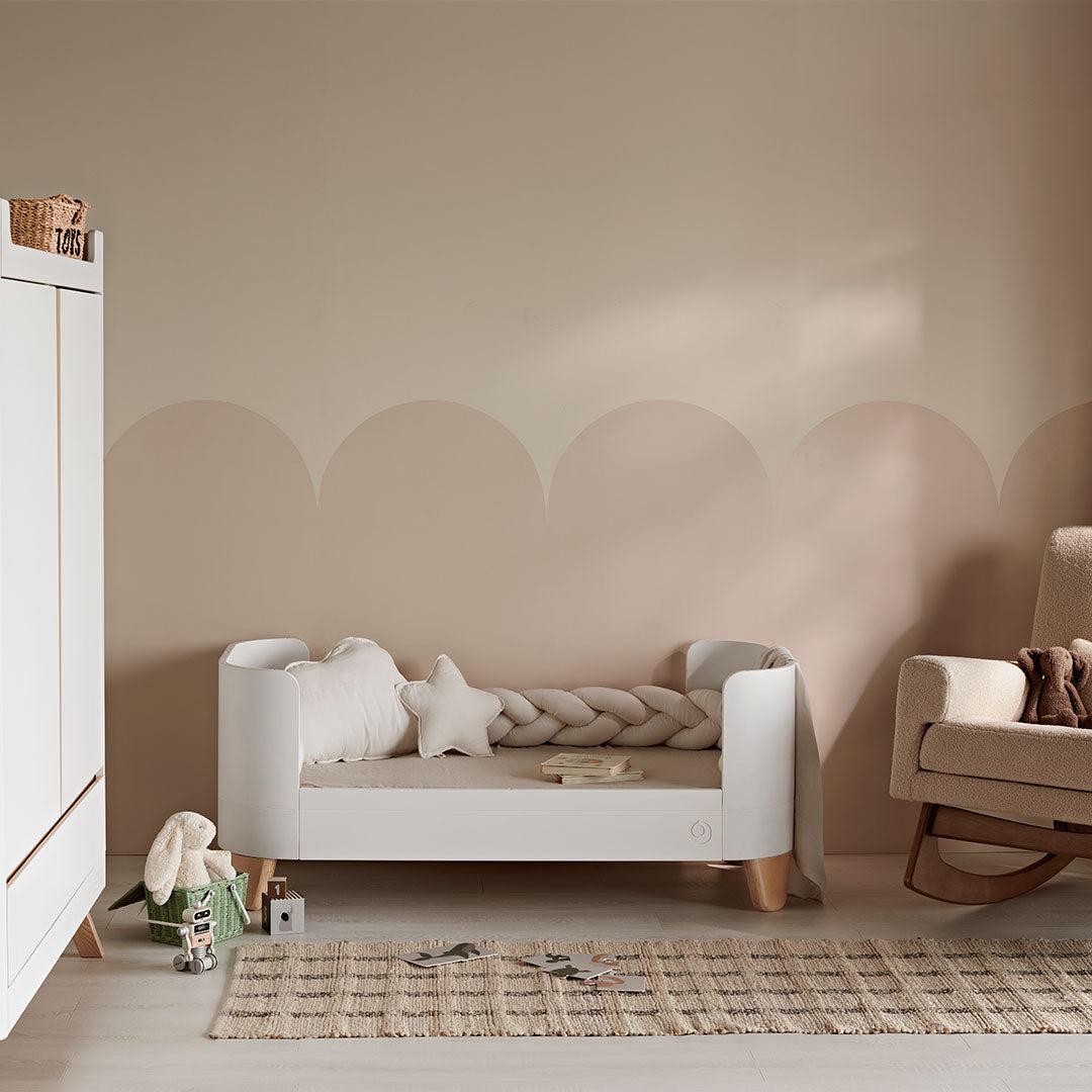 Gaia Baby Serena Mini Cot + Bedside Crib Set (Incl Bedside mattress) Mini Cot and Dresser - White / Natural - Image 5