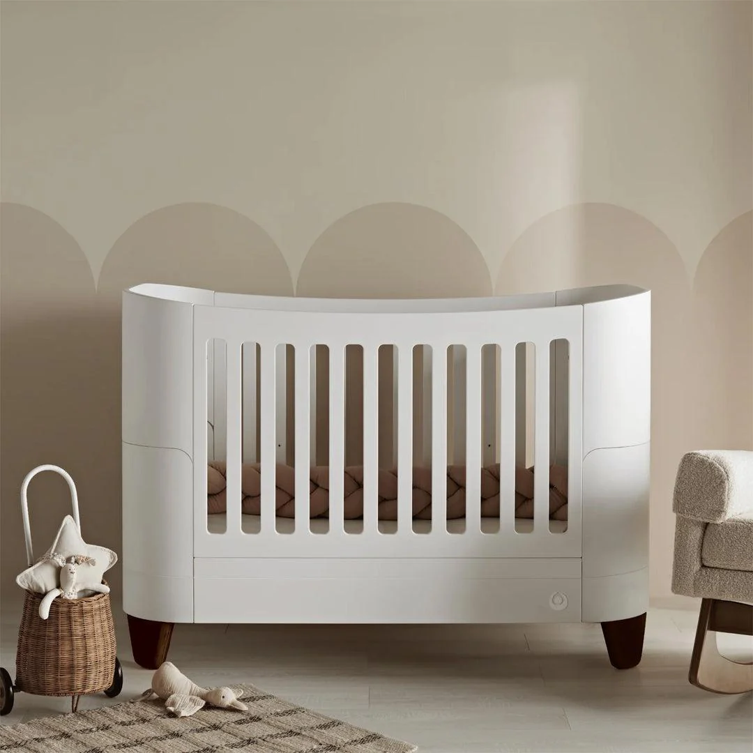 Gaia Baby Serena Cot Bed & Dresser Set - White / Walnut - Image 2
