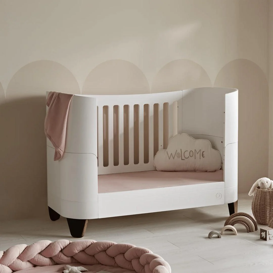 Gaia Baby Serena Cot Bed & Dresser Set - White / Walnut - Image 3