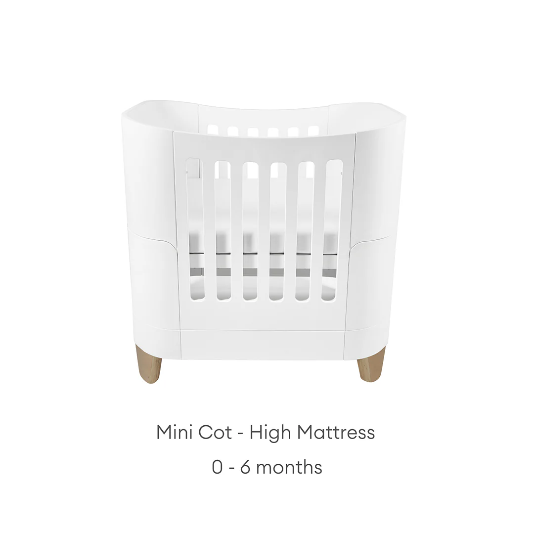 Gaia Baby Serena Mini Cot and Dresser Set - White / Natural - Image 4