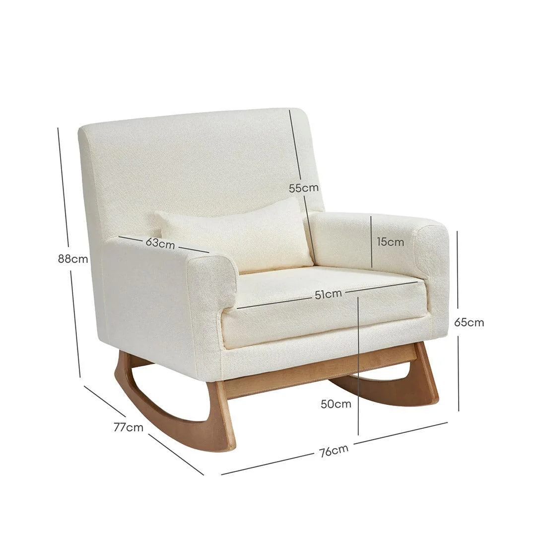 Gaia Baby Serena Rocking & Feeding Chair - Chalk Bouclé - Image 9