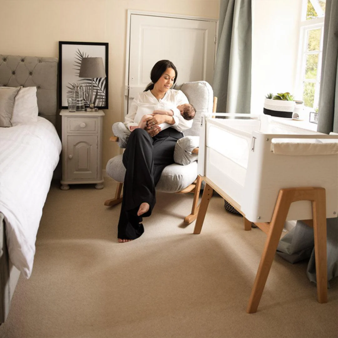 Gaia Hera Bedside Crib² - Scandi White/Natural - Image 4