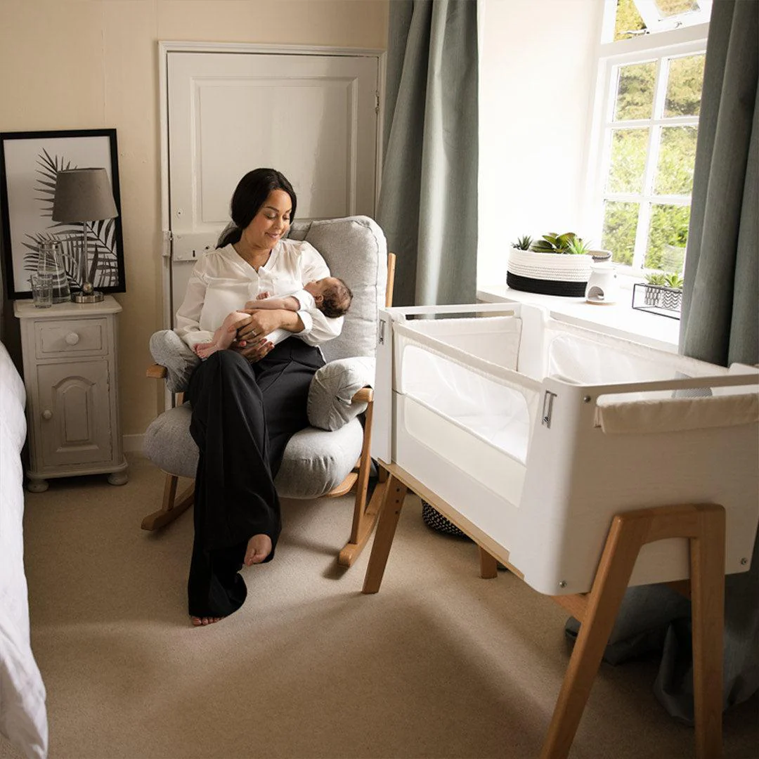 Gaia Hera Bedside Crib² - Scandi White/Natural - Image 5