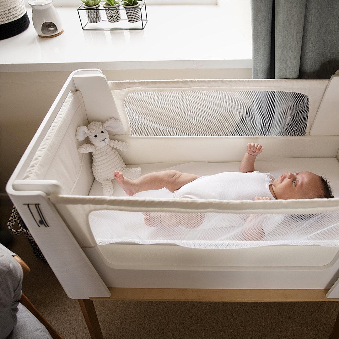 Gaia Hera Bedside Crib² - Scandi White/Natural - Image 7
