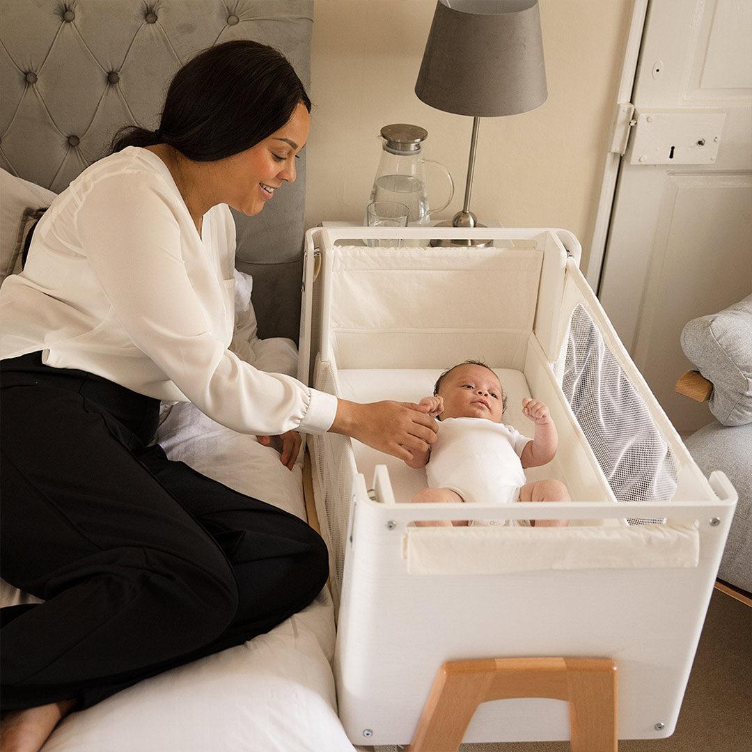 Gaia Hera Bedside Crib² - Scandi White/Natural - Image 8