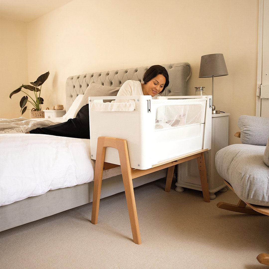 Gaia Hera Bedside Crib² - Scandi White/Natural - Image 9