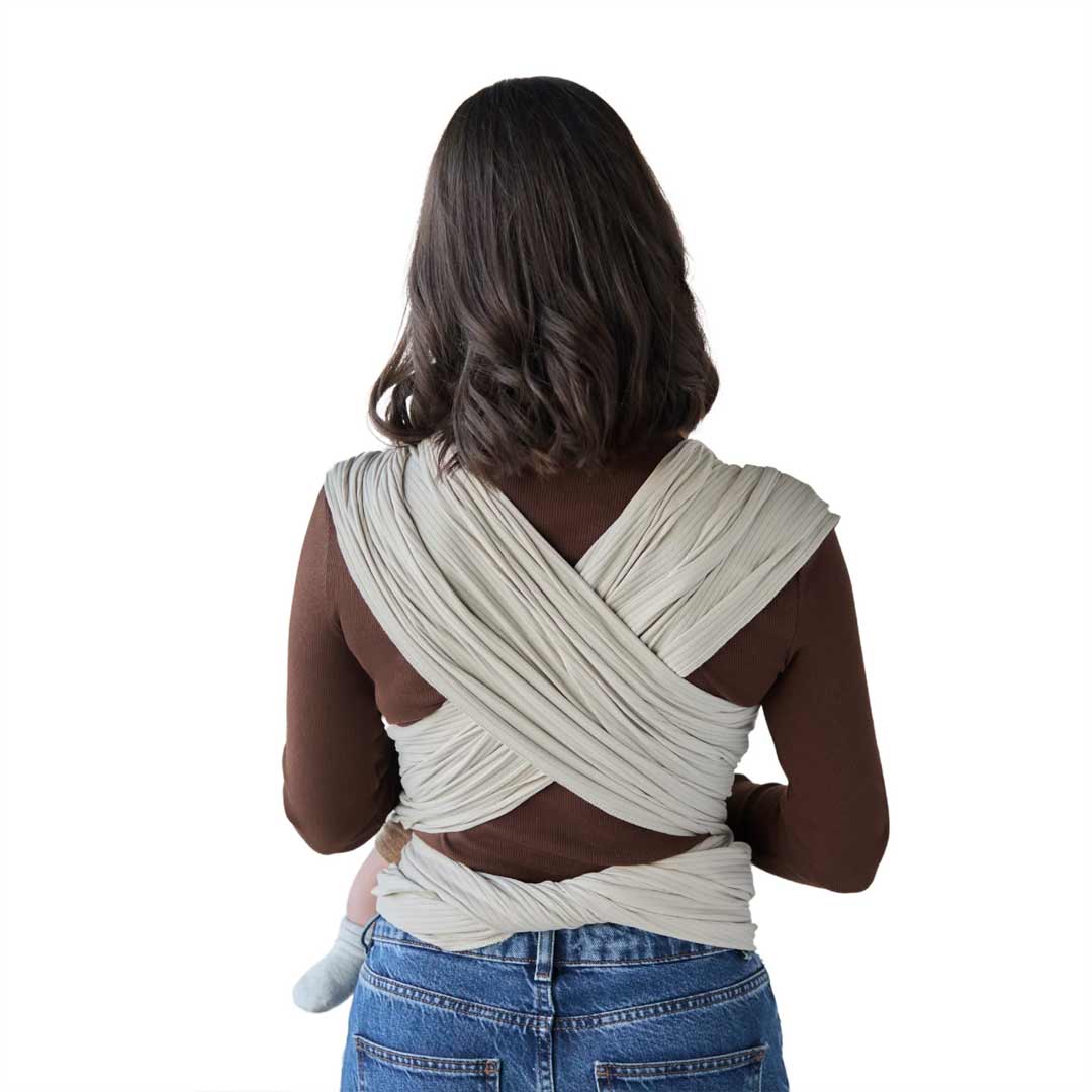 Gaia Stretchy Baby Wrap Carrier - Organic Cotton - Ecru - Image 7