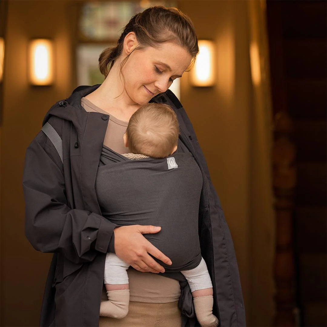 Gaia Stretchy Baby Wrap Carrier - Organic Cotton - Graphite - Image 6