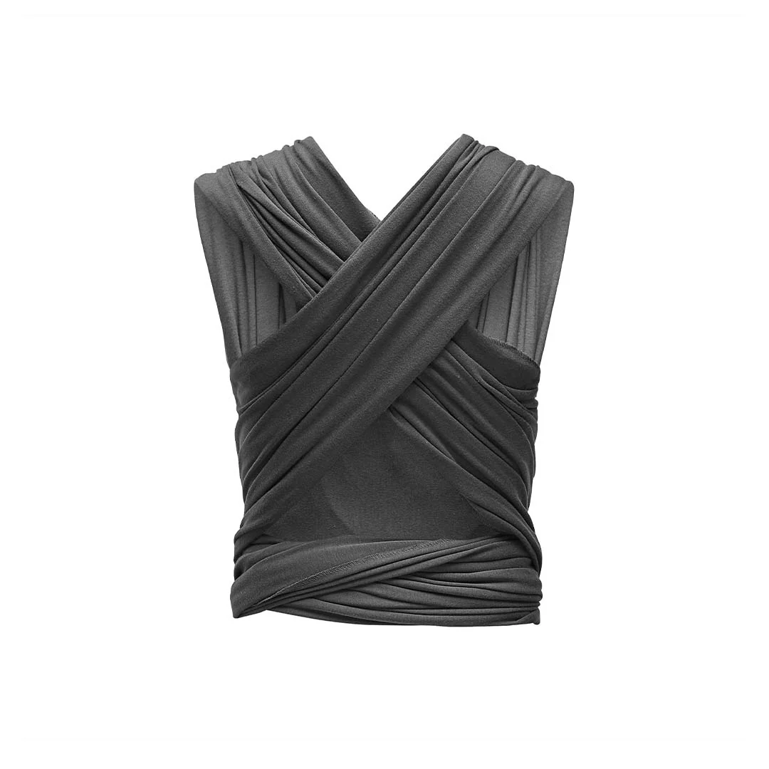 Gaia Stretchy Baby Wrap Carrier - Organic Cotton - Graphite - Image 7