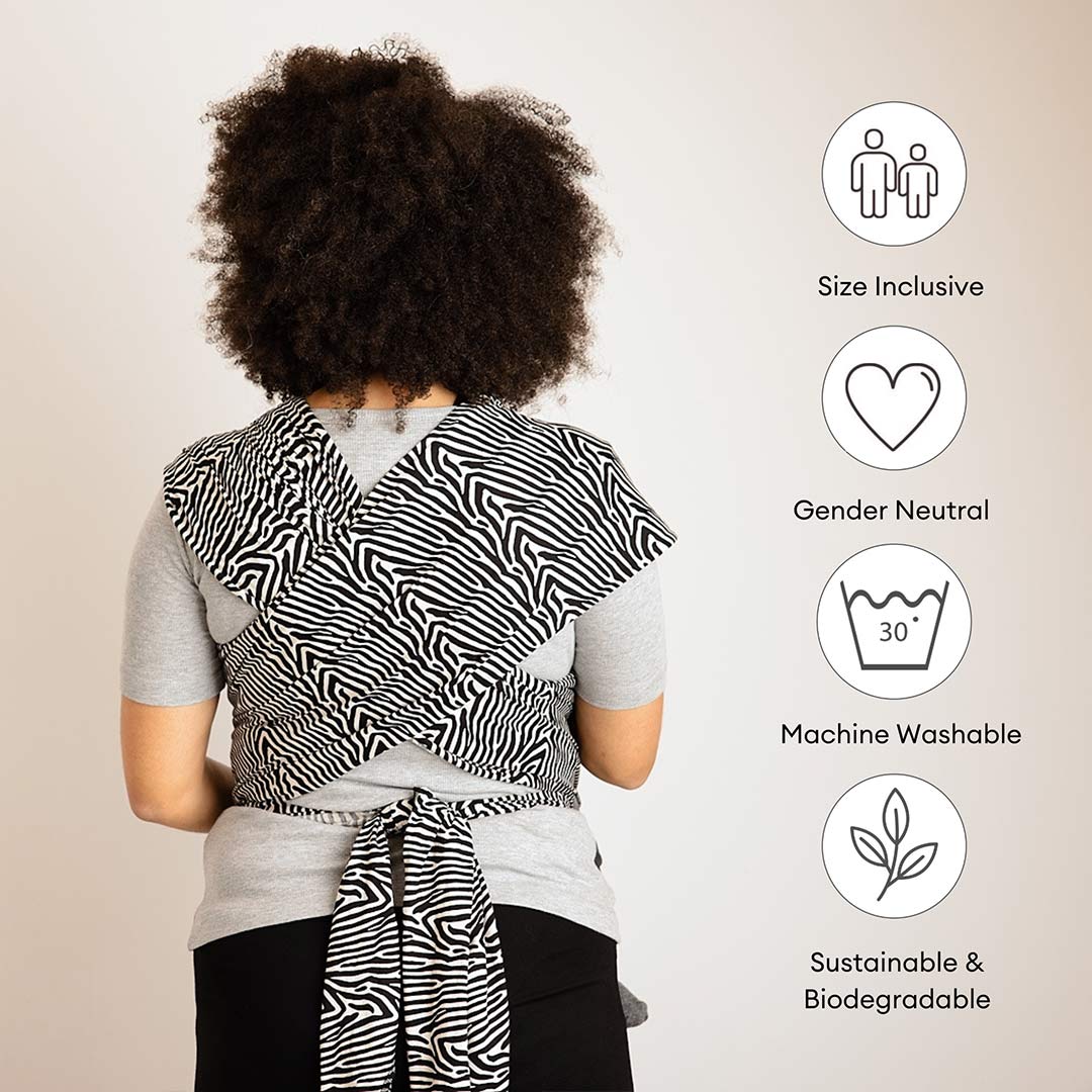 Gaia Stretchy Baby Wrap Carrier - Organic Cotton - Okapi - Image 3