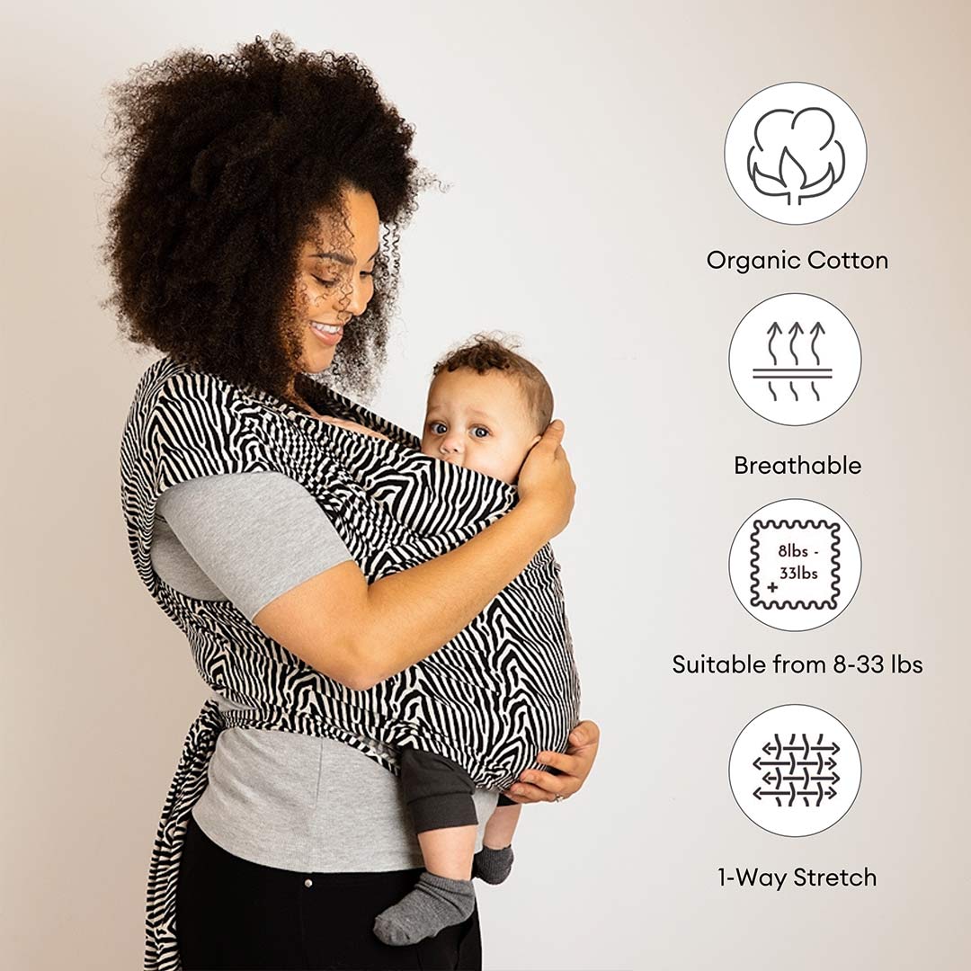 Gaia Stretchy Baby Wrap Carrier - Organic Cotton - Okapi - Image 7