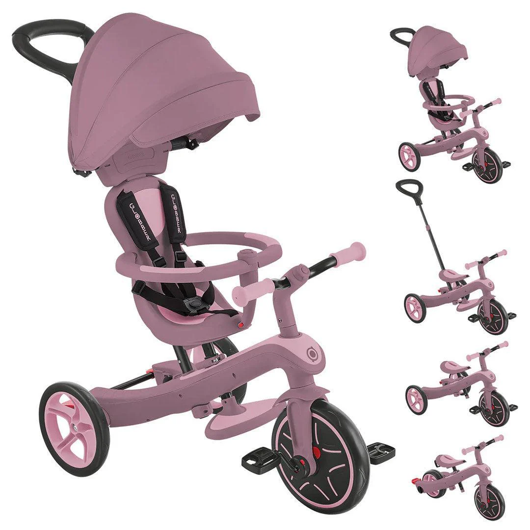 Globber Explorer Eco Trike 4 in 1 Scooter - Berry