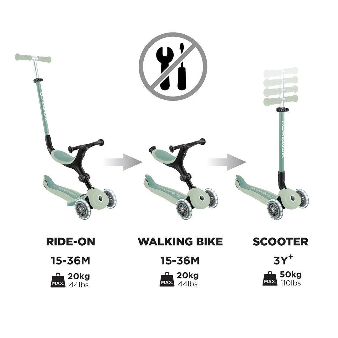 Globber Go Up Eco Active Lights Scooter - Pistachio - Image 2