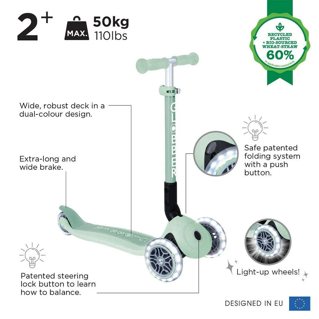 Globber Junior Foldable Lights Eco - Pistachio - Image 3