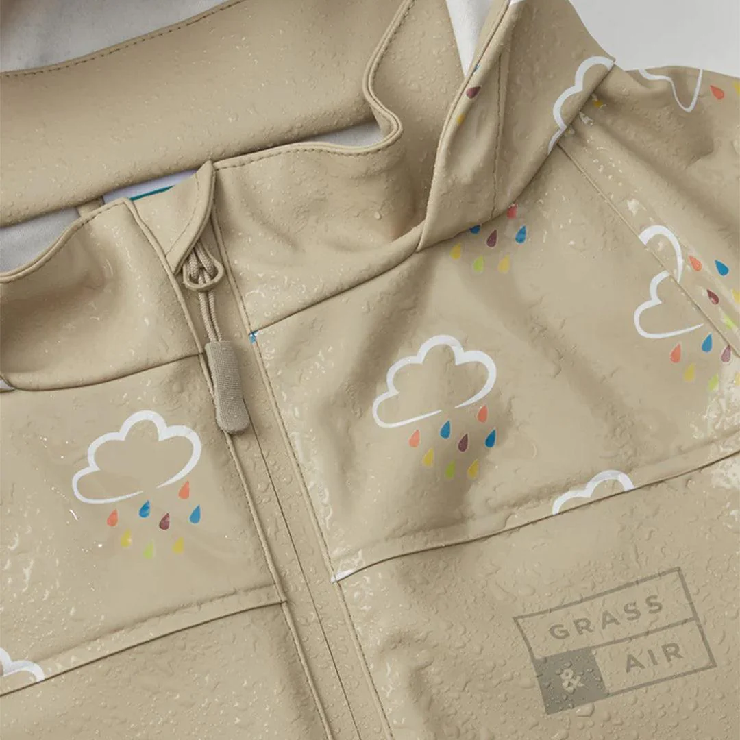 Grass & Air Colour Revealing Rainster Jacket - Stone - Image 2