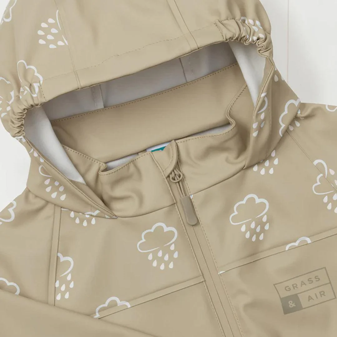 Grass & Air Colour Revealing Rainster Jacket - Stone - Image 3