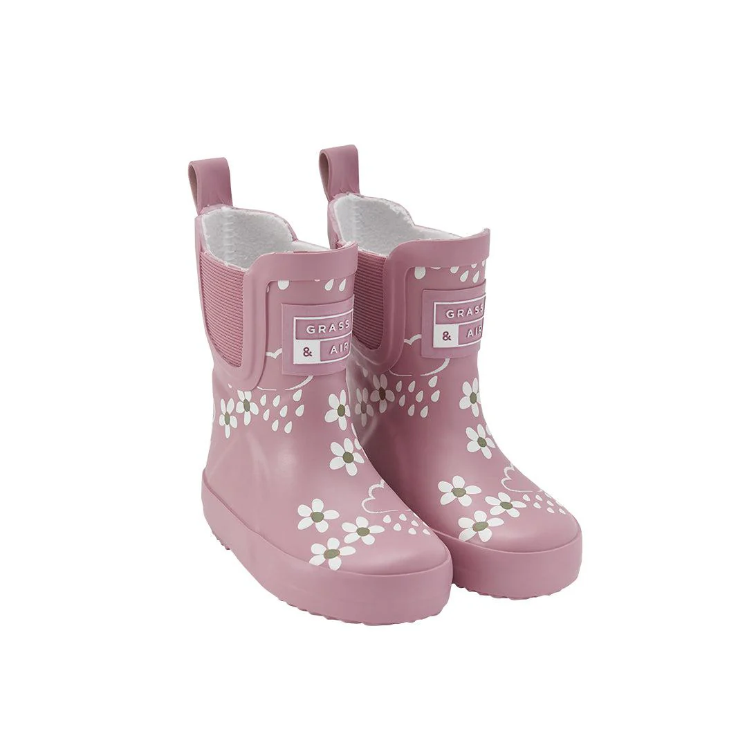 Grass & Air Floral Shortie Adventure Boot With Bag - Pink Bloom