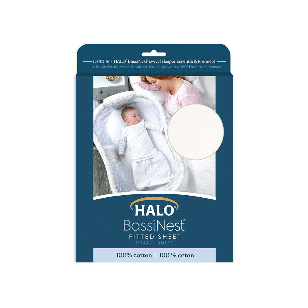 HALO BassiNest Fitted Cotton Sheet - White - Image 4