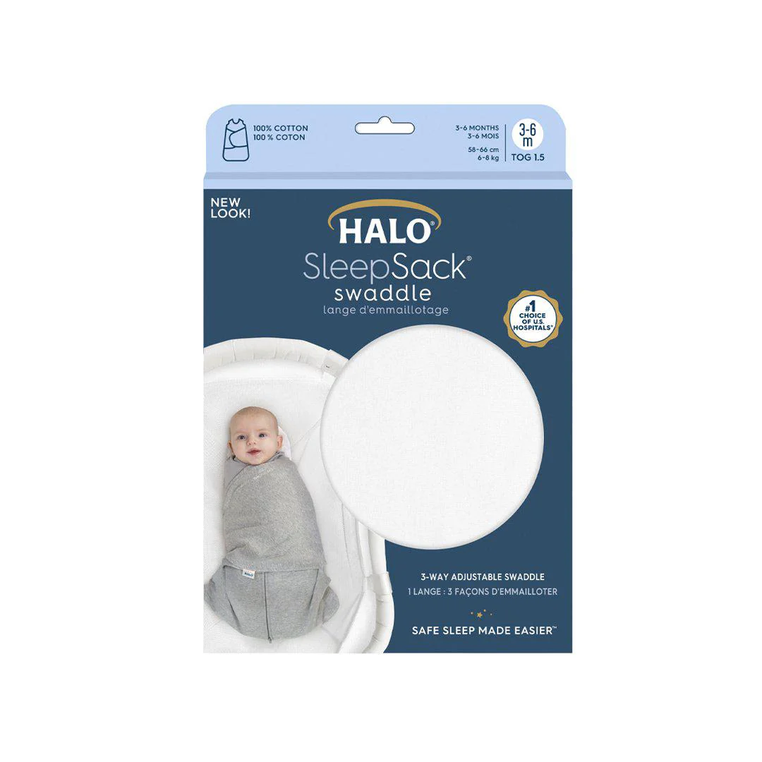 HALO SleepSack Swaddle - White - TOG 1.5 - Image 6