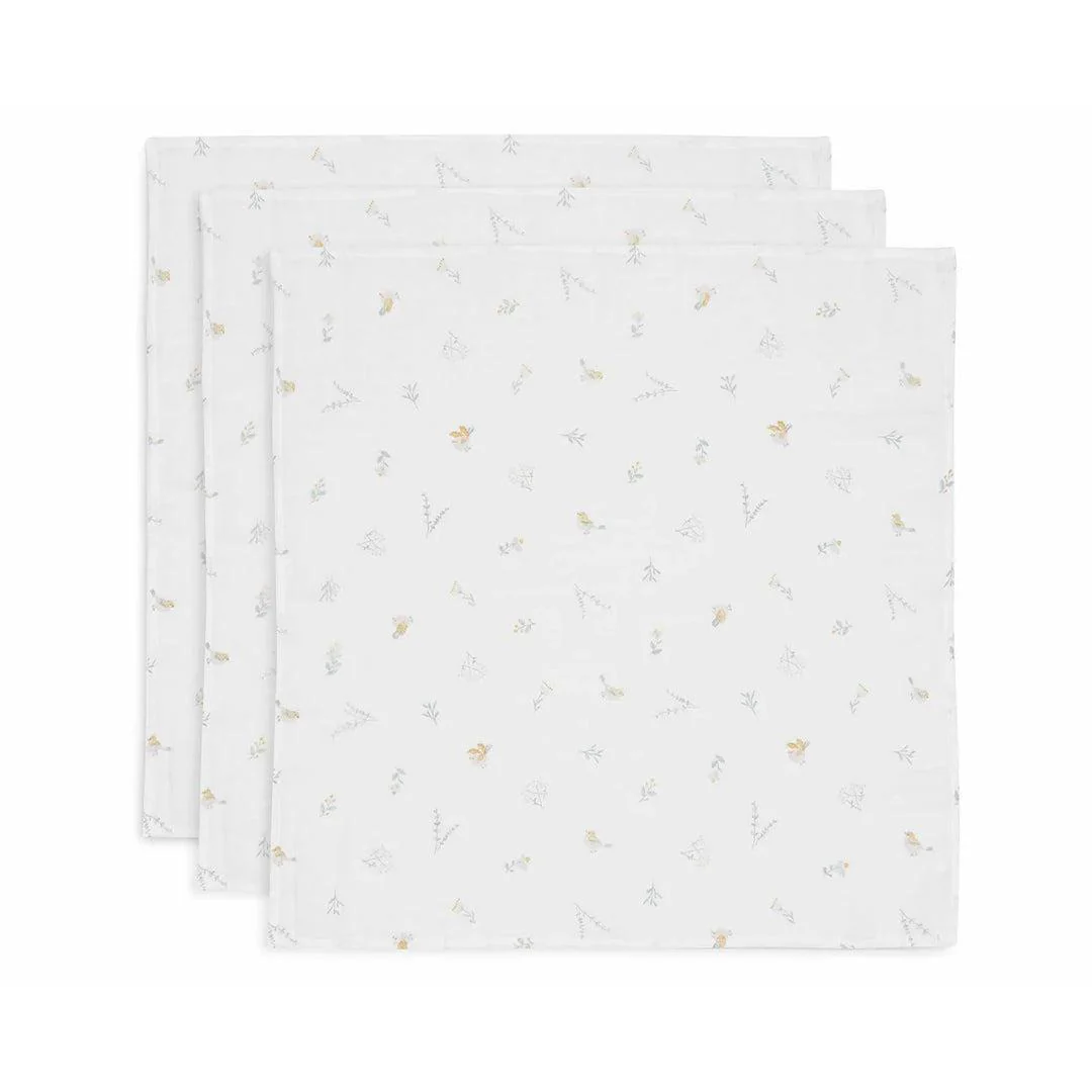 Jollein 3 Pack Muslin Cloth 70x70cm - Lovely Birds