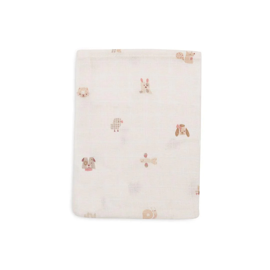 Jollein 3 Pack Washcloth Muslin 15x20cm - Animal Friends - Image 6