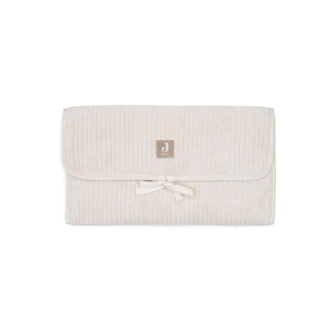 Jollein Changing Pad With Storage Pockets Cloudy Rib - Oatmeal