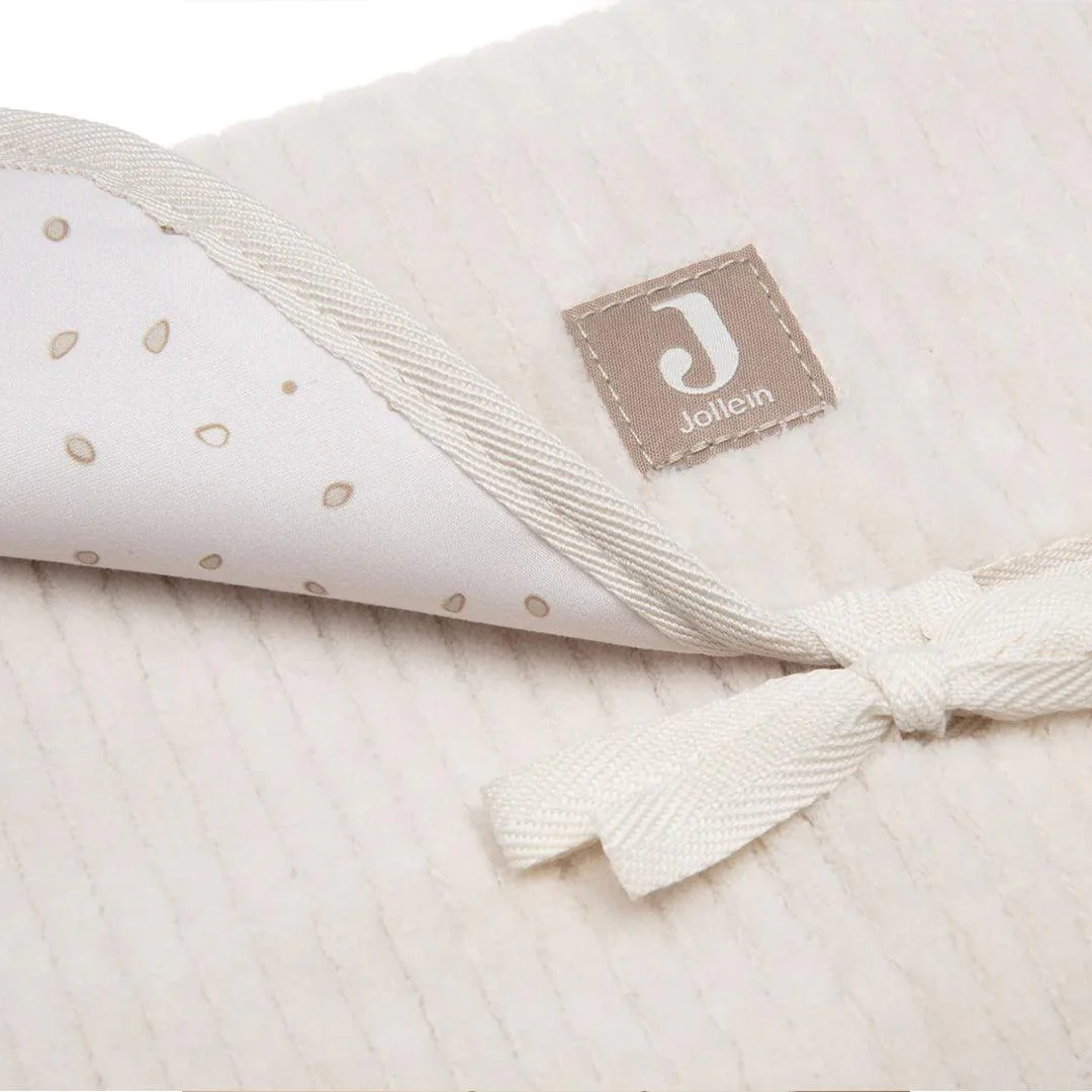 Jollein Changing Pad With Storage Pockets Cloudy Rib - Oatmeal - Image 3