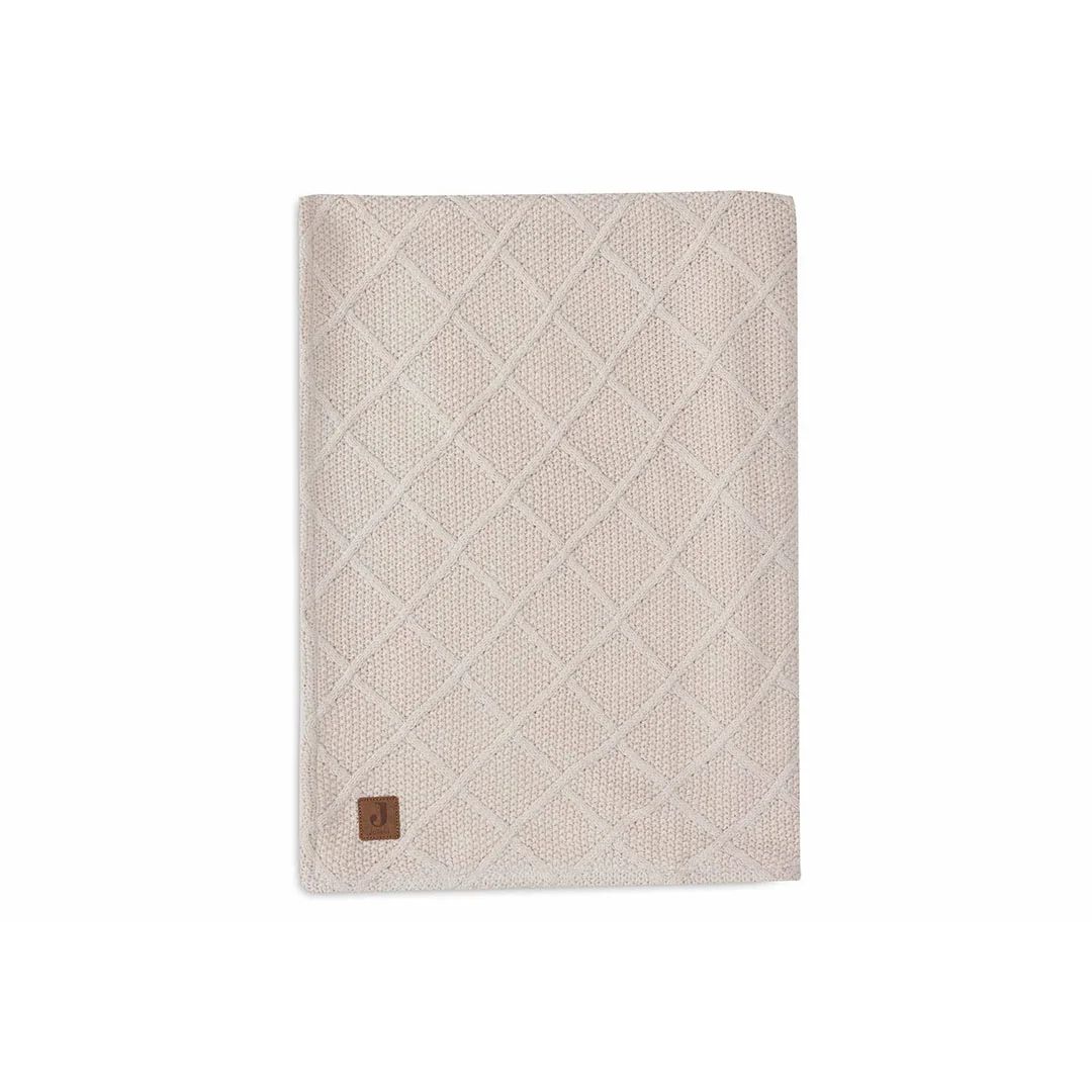 Jollein Check Knit Fleece Blanket - Oatmeal/Teddy